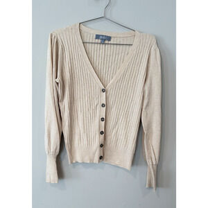 Marled Reunited ribbed V-neck button-down cardigan sweater Size Small 2699